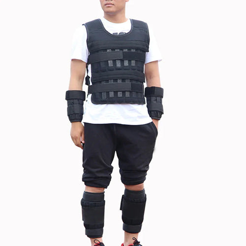 20Kg Weighted Vest Adjustable Loading Weight Jacket Exercise Weightloading Gym Equipment Boxing Training Waistcoat （Only Vest）