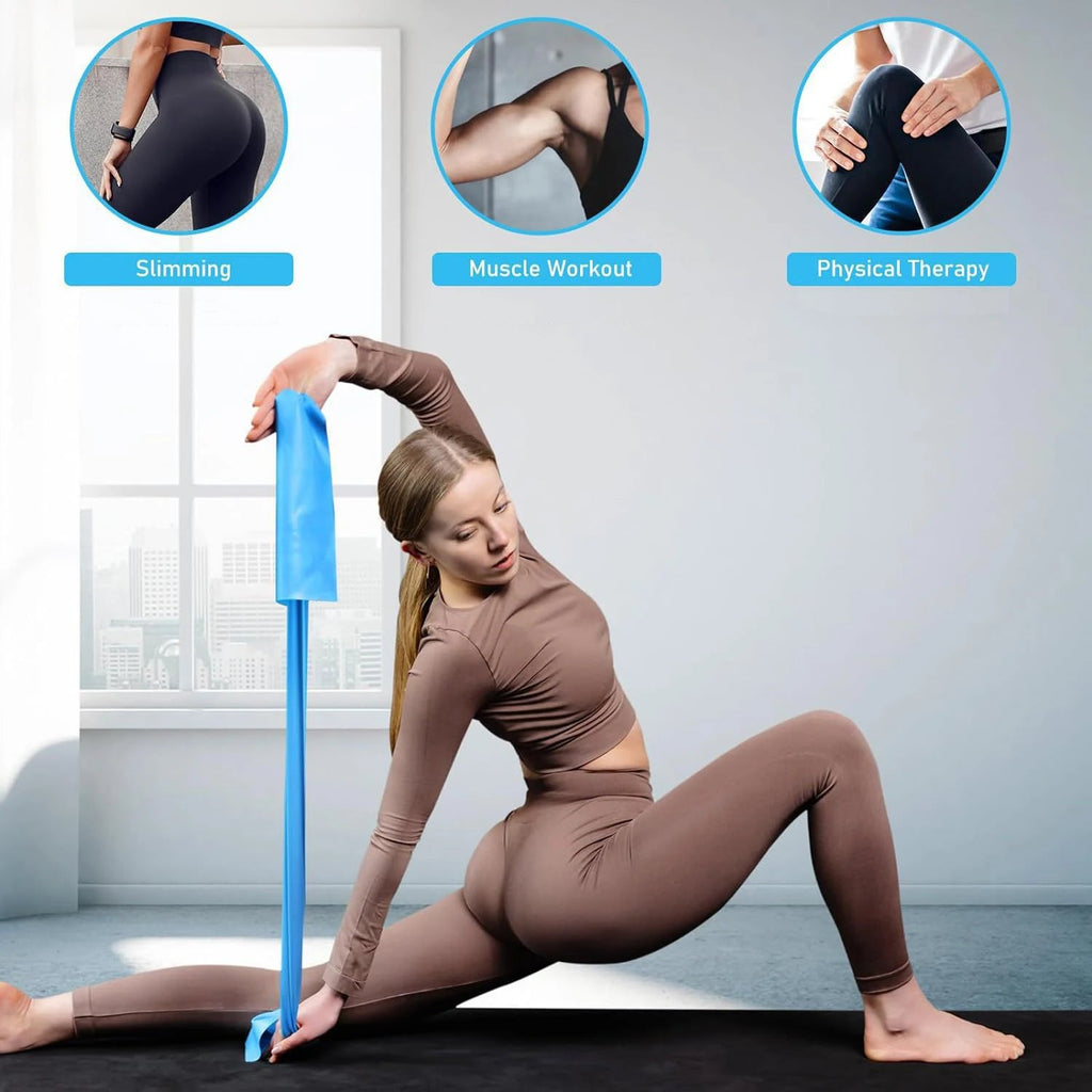 Yellow Yoga Pilates Resistance Band Long Training Stretch Bands for Physical Therapy Lower Body Home Gym Strength Elastic Exercise Band (Copy)