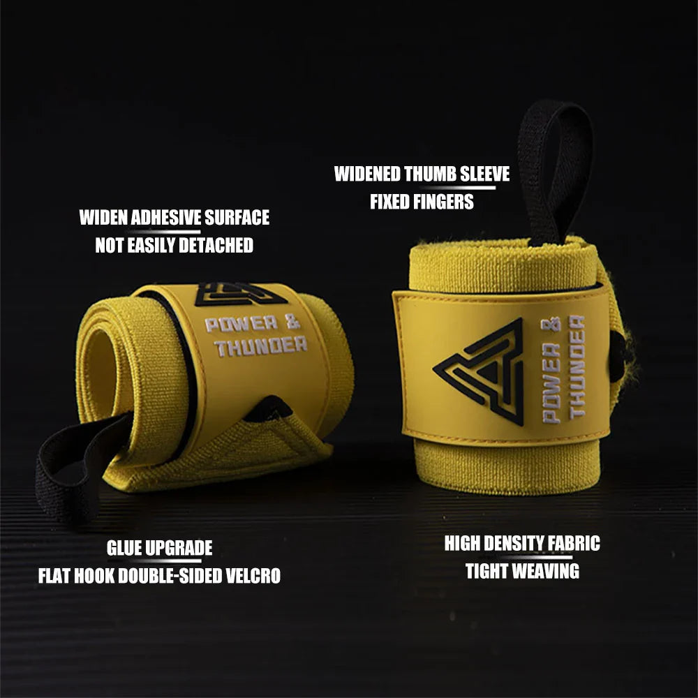 Elastic Wrist Straps for Weightlifting and Working Out, Breathable Gym Wrist Wraps for Weightlifting with Thumb Loop and Left/Right Tabs, Wrist Brace for Wrist Support and Protection, Men and Women (Pair)