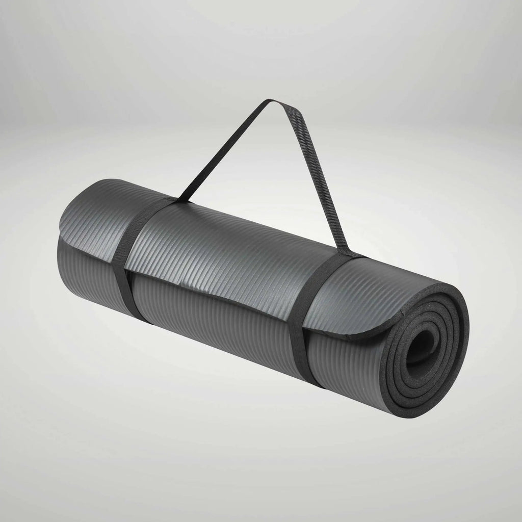Yoga Mat Premium Non Slip Thick – Extra Comfortable Exercise Mat for Home Workouts, Pilates, Stretching & Gym – Cushioned NBR Foam, Gym Mat with Strap, for Women & Men