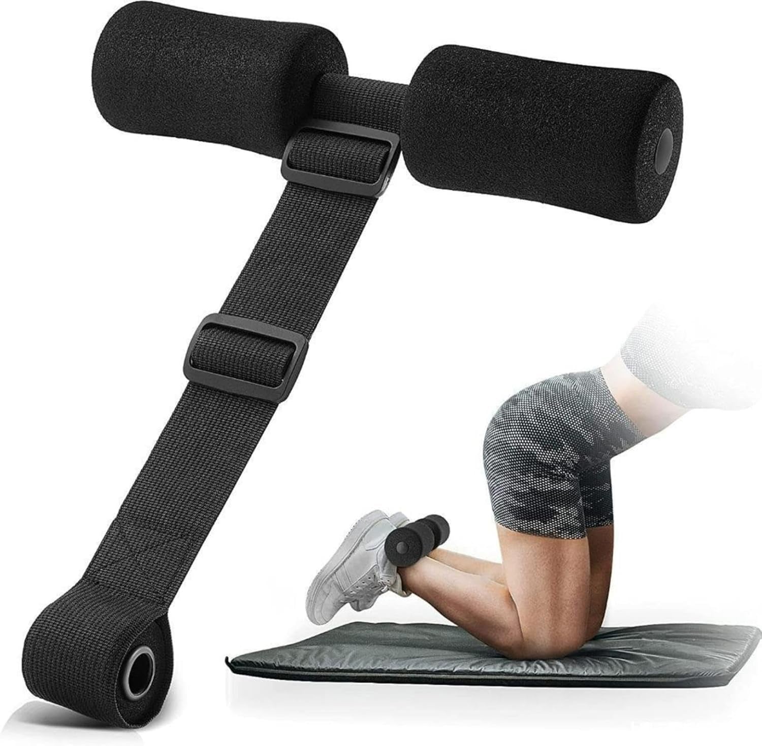 Adjustable Hamstring Curl Band, Sit-Up Foot Holder Equipment, Hamstring/Abdominal Strength Training Fitness Equipment, Indoor/Gym Workout.
