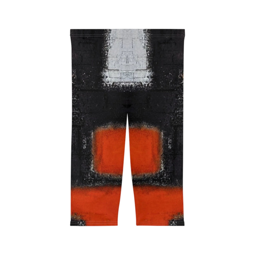 Women’S Capri Leggings RED ORANGE by Queennoble