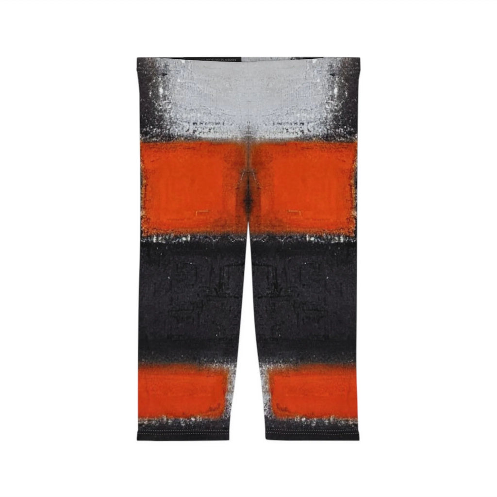 Women’S Capri Leggings RED ORANGE by Queennoble